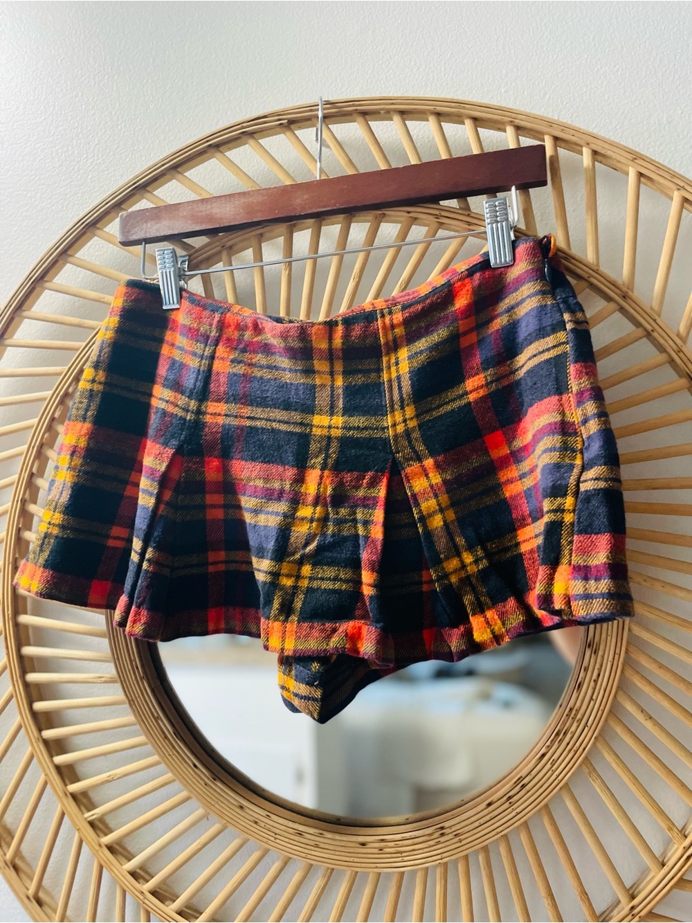 Free people plaid Mini Skort in Black, Red & Yellow size 4
